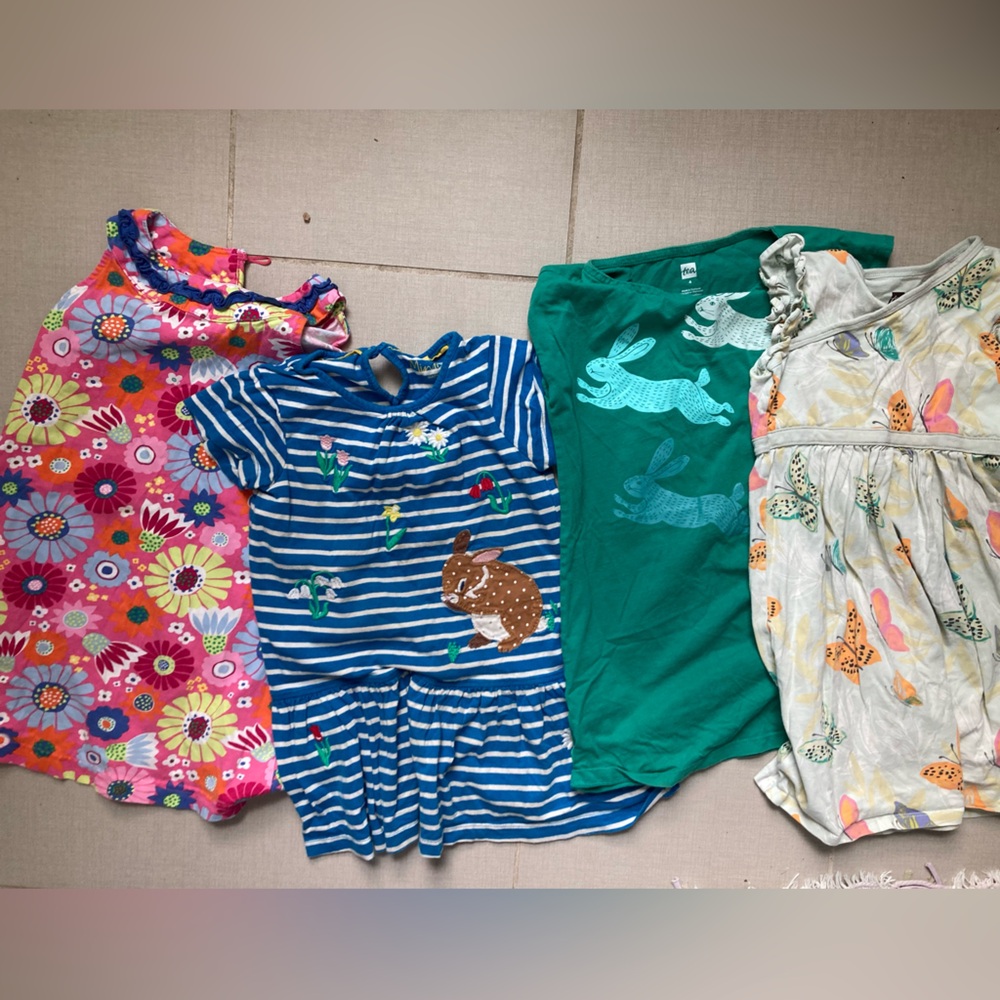 Mini Boden & Tea 4T Dress Set